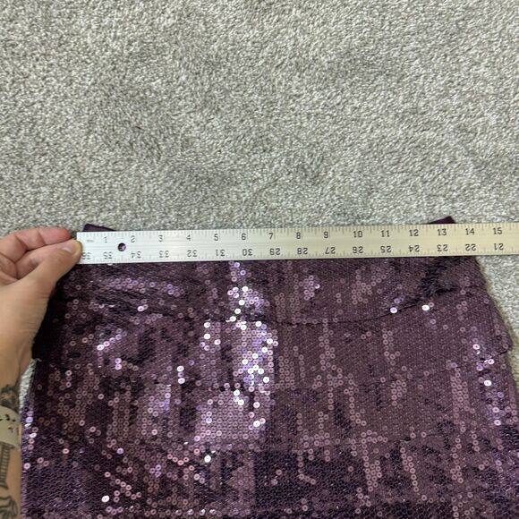 Forever 21 Skirt Womens Small Purple Sequin Tiered Mini Party Clubwear - Picture 10 of 10